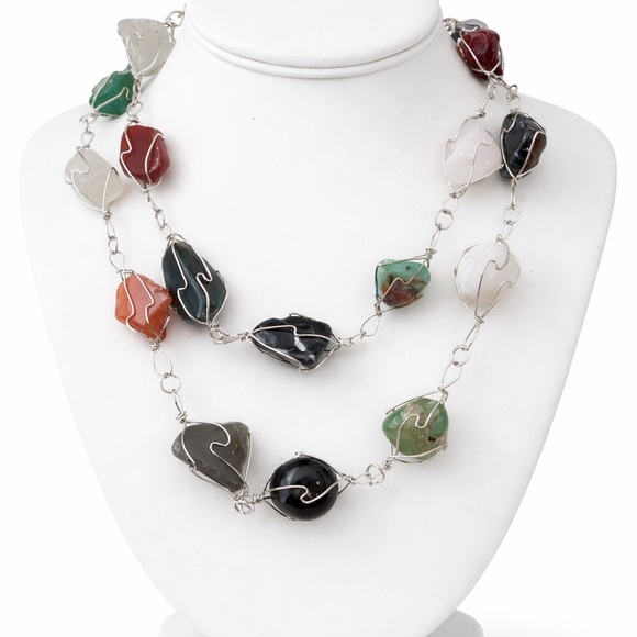 Multi-Color Stone Necklace - Picture 2 of 3